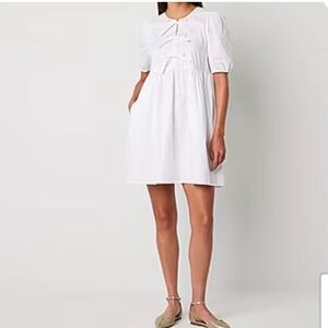 Joie White Cotton Babydoll Mini Dress - Perfect for Spring/Brides! sz small